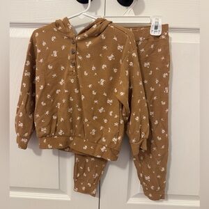 Old Navy Brown Floral Kids Matching Set Toddler Girl 4t